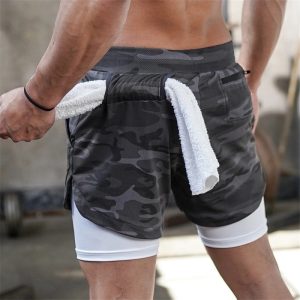 Men’s Camouflage Printed Running Shorts