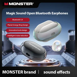 Monster Rotating Bluetooth Earphones Ear Clip AC600 Rotating Wireless Sports Headphones Mic Waterproof Touch Control Earbuds