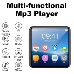 Touch Screen Bluetooth 5.2 MP3 Player With Speaker/FM Radio/Recorder/E-book/Picture High Fidelity Music Mlayer