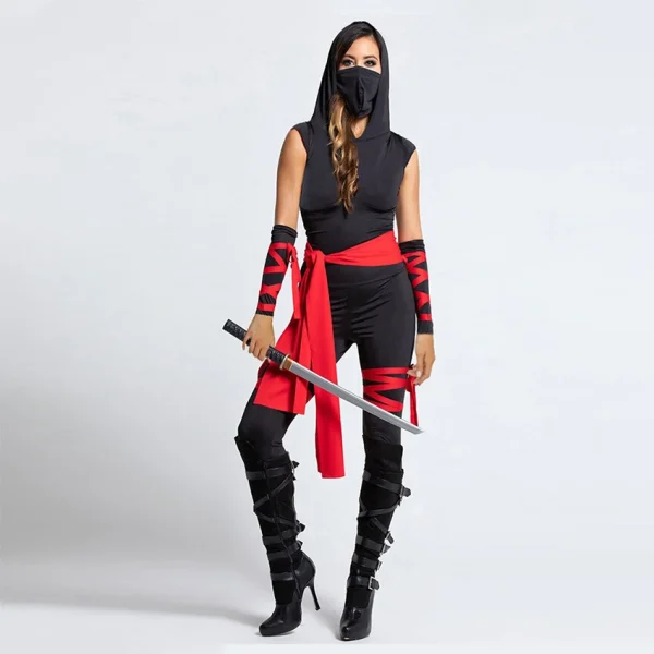 Japan Samurai Ninja Costumes Cosplay Anime Halloween Costumes for Women Adult Sexy Warrior Masquerade Jumpsuits Carnival Dress