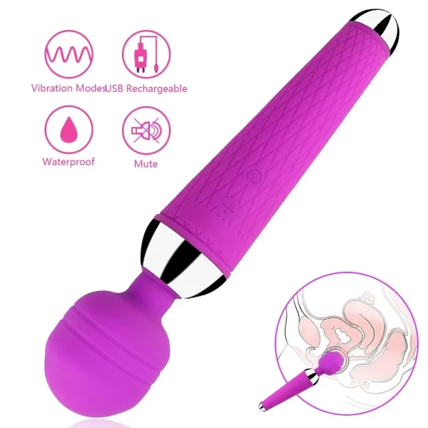 Vibrador AV, Juguetes sexuales para mujer, masajeador de punto de 18 G, potente varita mágica, estimulador de clítoris, consolador vibrador, productos eróticos femeninos - Image 6