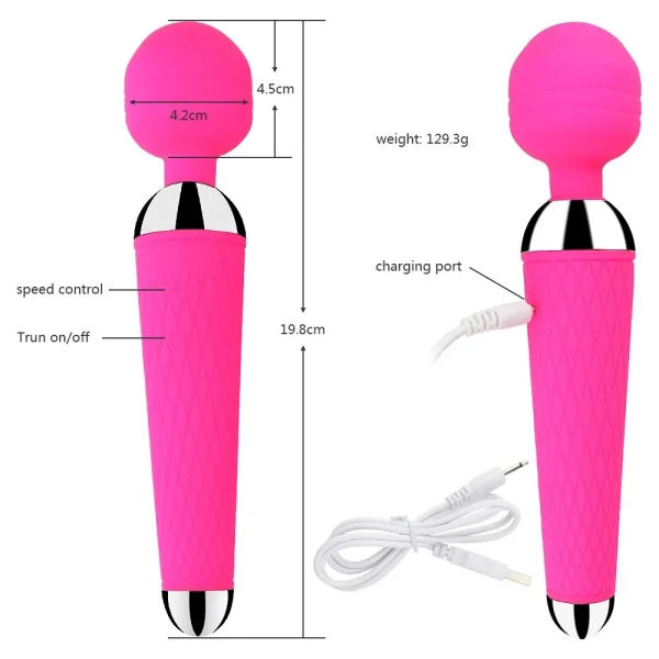 Vibrador AV, Juguetes sexuales para mujer, masajeador de punto de 18 G, potente varita mágica, estimulador de clítoris, consolador vibrador, productos eróticos femeninos - Image 3