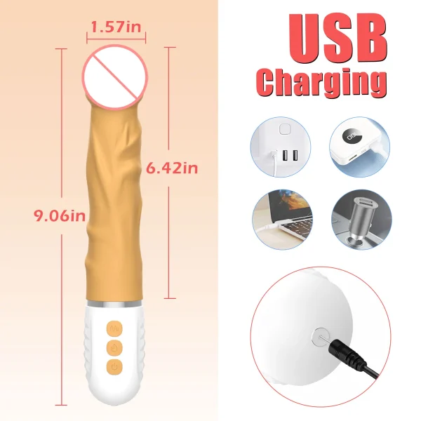 Vibrador consolador de empuje realista para mujeres con 10 modos de vibración potentes y calefacción pene curvo Flexible juguetes sexuales femeninos - Image 5