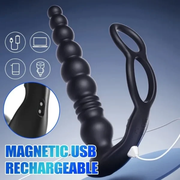 Masajeador de próstata PUMING, vibrador Anal telescópico con anillo para pene, tapón Anal, Control remoto, juguete sexual para ano portátil para hombres Gay 18+ - Image 4