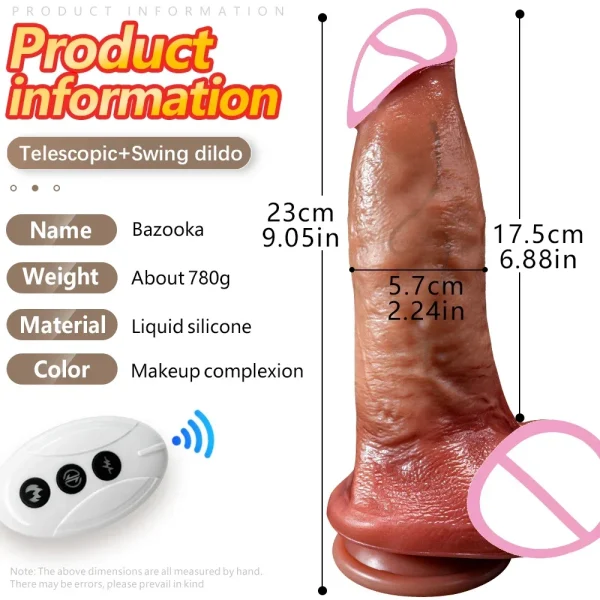 Enorme vibrador suave y grande para hombre y mujer, consolador realista con calefacción, pene telescópico inalámbrico, masturbador, pene, punto G, Vagina Anal - Image 6