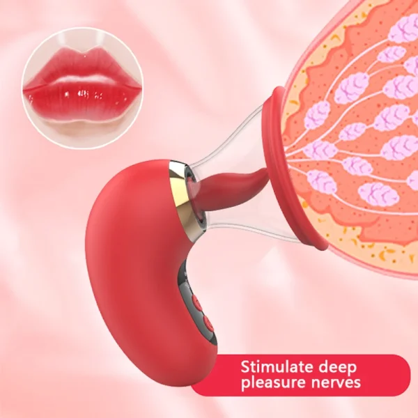 Vibrador 5 en 1 para lamer la lengua, succionador de clítoris con Control por aplicación, masajeador de pezones, Juguetes sexuales de adultos para mujeres y parejas - Image 3