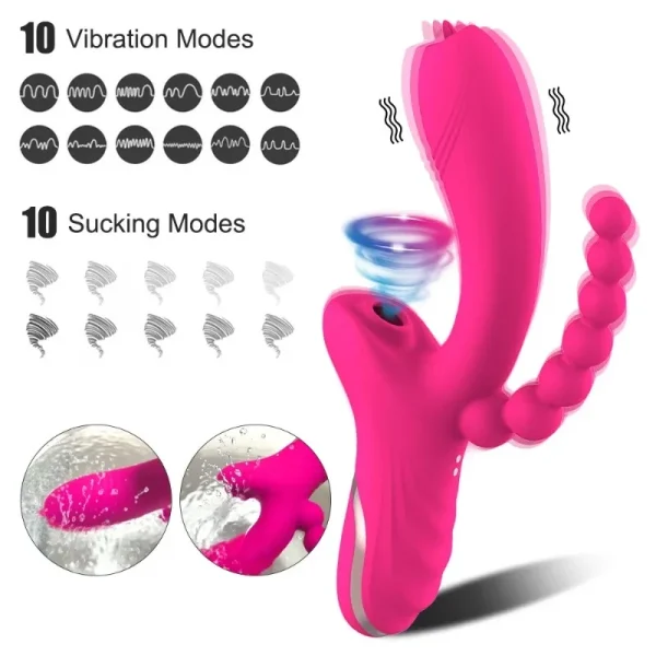TINGNAI 3 en 1 consolador con ventosa para clítoris vibrador para mujeres clítoris punto G lengua lamiendo estimulador de vacío juguetes 10 modos de vibración - Image 3