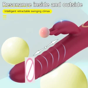 TINGNAI 10 modos de vibración 3 en 1 consolador conejo estiramiento vibrador lengua lamiendo punto G empuje clítoris vibrador juguetes para mujeres