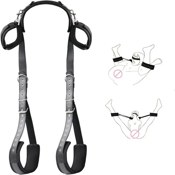 Ataduras de piernas abiertas BDSM, esposas, juguete sexual, herramienta de juego para adultos, Kits de Bondage sexual, arnés, correas de vendaje de cama, accesorios eróticos para pareja - Image 4