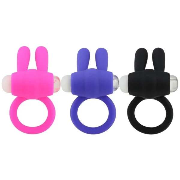 Anillo de silicona para pene de conejo para hombre, Juguetes sexuales, vibrador, anillos para pene, retardante de agrandamiento, estimulador del clítoris, Vagina para adultos mayores de 18 años, Sex Shop - Image 5
