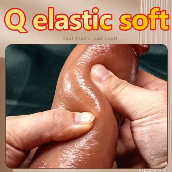 Enorme vibrador suave y grande para hombre y mujer, consolador realista con calefacción, pene telescópico inalámbrico, masturbador, pene, punto G, Vagina Anal - Image 4