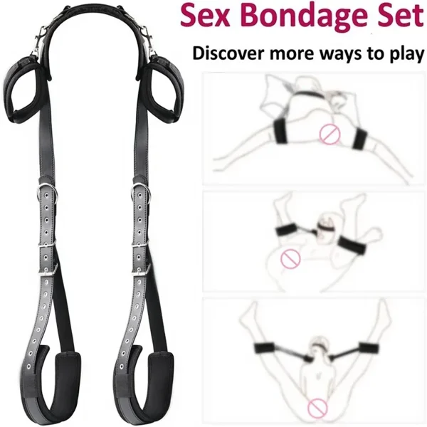 Ataduras de piernas abiertas BDSM, esposas, juguete sexual, herramienta de juego para adultos, Kits de Bondage sexual, arnés, correas de vendaje de cama, accesorios eróticos para pareja - Image 5