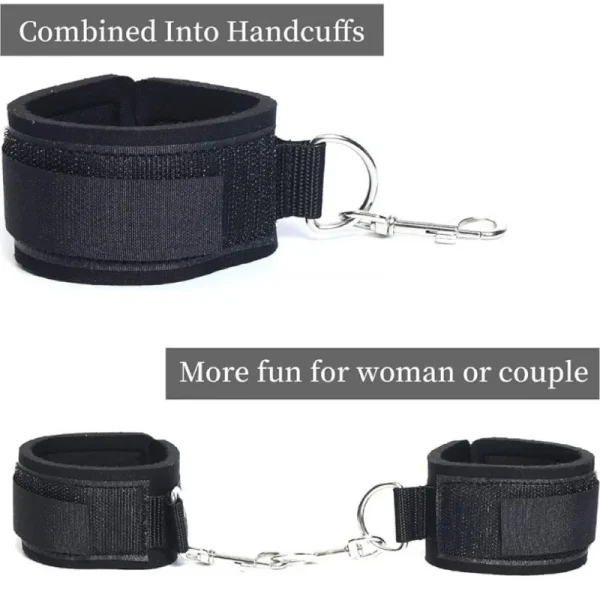 SM correas para manos y piernas, Juguetes sexuales para adultos, puños negros para manos y piernas, esposas Sm, puños para tobillo, juguetes alternativos, juguete sexual para parejas - Image 5