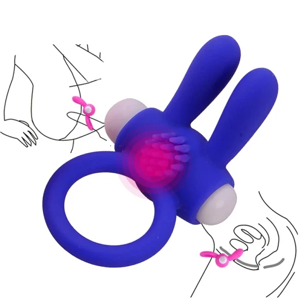 Anillo de silicona para pene de conejo para hombre, Juguetes sexuales, vibrador, anillos para pene, retardante de agrandamiento, estimulador del clítoris, Vagina para adultos mayores de 18 años, Sex Shop - Image 6