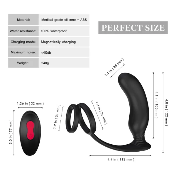 Vibrador de masaje de próstata masculino, tapón Anal de silicona, estimulador de próstata, anillo retardante de eyaculación, juguete sexual para adultos para hombres, cola 18+ - Image 4