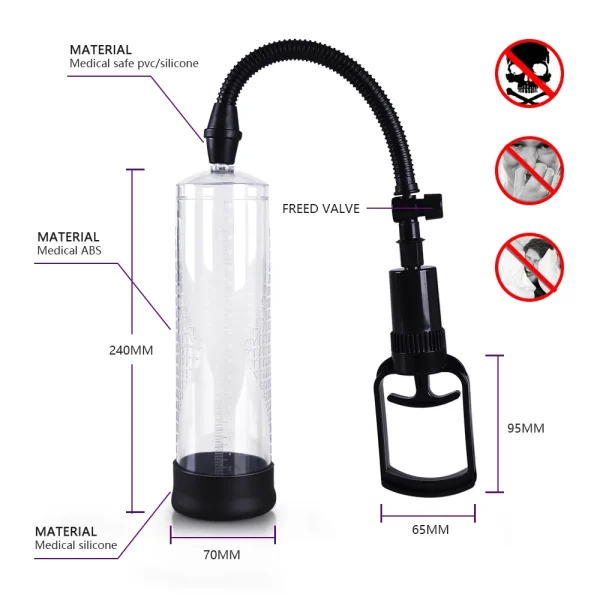Bomba Manual para pene masculino, agrandador de pene, mejora de erección, Juguetes sexuales para hombre, bomba de vacío para pene, entrenador de Miembro grande, masturbador masculino - Image 3