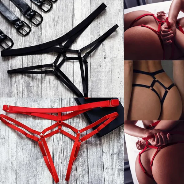 Bragas Bondage sexis para mujer, diseños sexuales sin entrepierna, ropa interior con tiras ajustables, juguetes para adultos, ropa interior erótica, calzoncillos tipo Tanga Bdsm