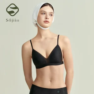 SUJIIN Women’s Seamless Push Up Bra Summer Wireless Cool Bralette Female French Triangle Cup Spaghetti Strap Bra for Women MX303
