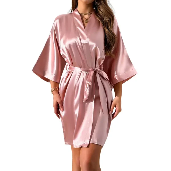 Fashion Sexy Pajamas Night-robe and Camisole Shorts Three Sets Women Casual Four Seasons Home Clothing Thin Suspender Nightdress - Image 6