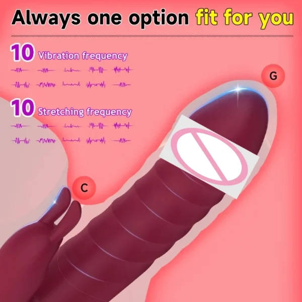 TINGNAI 10 modos de vibración 3 en 1 consolador conejo estiramiento vibrador lengua lamiendo punto G empuje clítoris vibrador juguetes para mujeres - Image 3