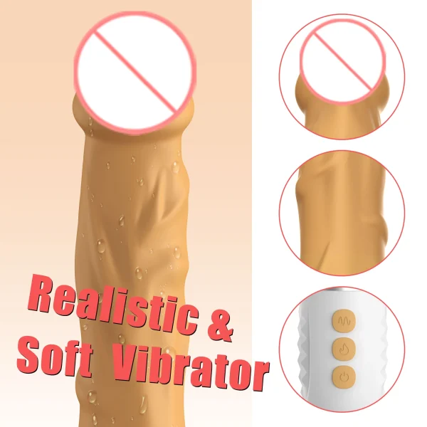 Vibrador consolador de empuje realista para mujeres con 10 modos de vibración potentes y calefacción pene curvo Flexible juguetes sexuales femeninos - Image 3