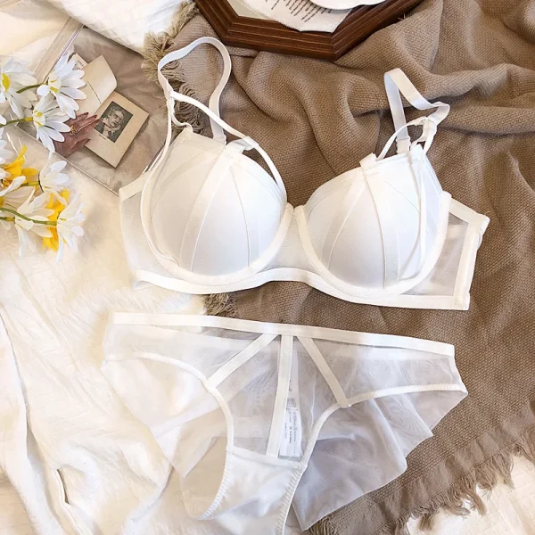 Hot Sale Women Lace Underwear Sexy Hollow Push Up Bra Set Classic Bandage Lingerie Fashion Fluorescent Plus Size C D Brassiere - Image 6