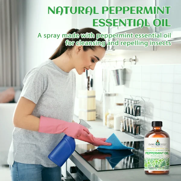 EVOKE OCCU Peppermint Essential Oils, 118ML/4 Fl.Oz. Premium Plant Oil for Diffuser, Hair, Massage, Skin, Candle Soap Making, - Image 2