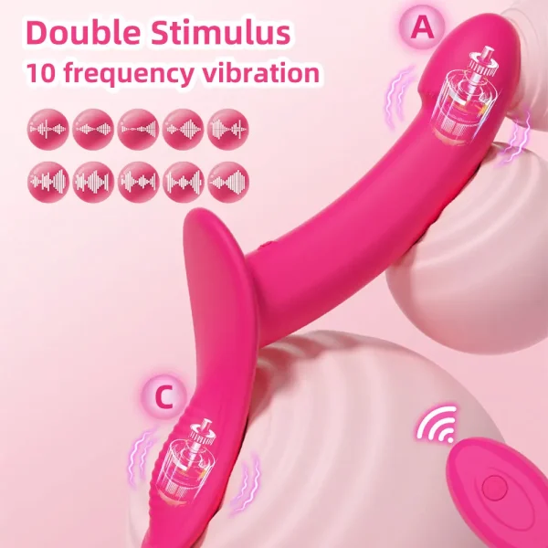 Consolador vibrador con correa, arnés ajustable, vibrador con 10 modos de vibración, arnés portátil, juguete sexual para parejas femeninas, lesbianas - Image 2
