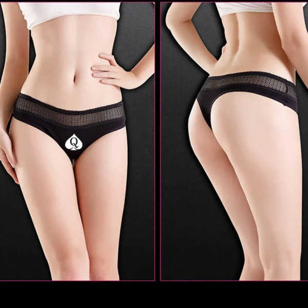Queen of Spades Sexy Lace Underwear for Women Cotton Lace Panties Female Thong GString Breathable Lingerie Temptation Intimate - Image 2