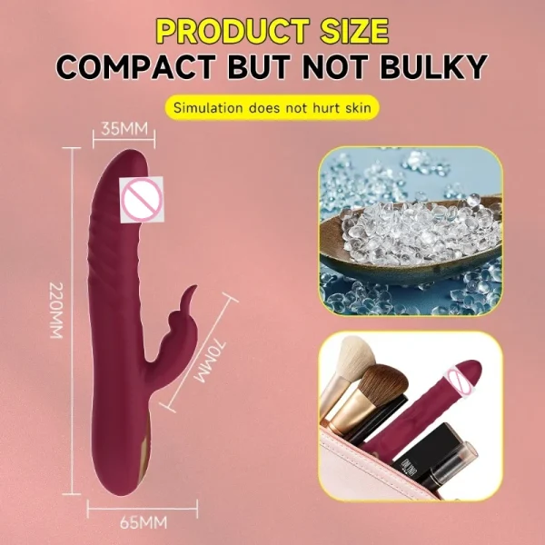 TINGNAI 10 modos de vibración 3 en 1 consolador conejo estiramiento vibrador lengua lamiendo punto G empuje clítoris vibrador juguetes para mujeres - Image 6