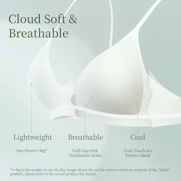 SUJIIN Women's Seamless Push Up Bra Summer Wireless Cool Bralette Female French Triangle Cup Spaghetti Strap Bra for Women MX303 - Image 4