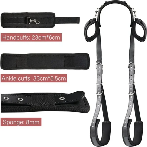 Ataduras de piernas abiertas BDSM, esposas, juguete sexual, herramienta de juego para adultos, Kits de Bondage sexual, arnés, correas de vendaje de cama, accesorios eróticos para pareja - Image 3