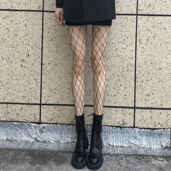 Hollow Out Sexy Pantyhose Black Women Fashion Tights Fishnet Stockings Club Party Hosiery Female Lingerie Girls Thigh Mesh Sock - Image 4