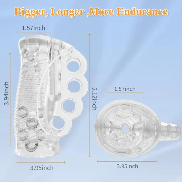 Juguete masculino: masajeador genital de bolsillo transparente, boca y textura realistas, set para hombres, juguete para adultos - Image 4
